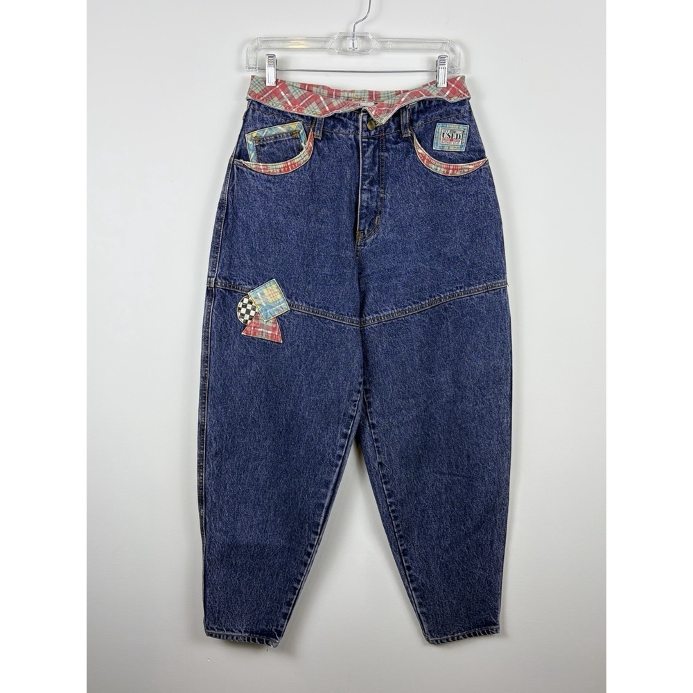Rare Vintage Get Used By Elie Jeans High Rise Mom Jeans 90s Barrel Patchwork